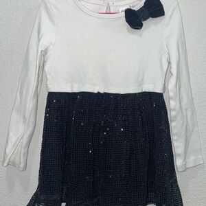 Rare Editions White and Black Blouse with Bow
